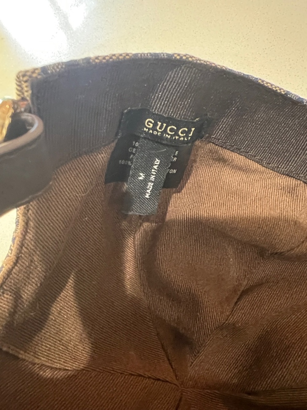 Gucci Beige GG Canvas Baseball Cap with Red-Blue Web Stripe - Picture 3 of 4